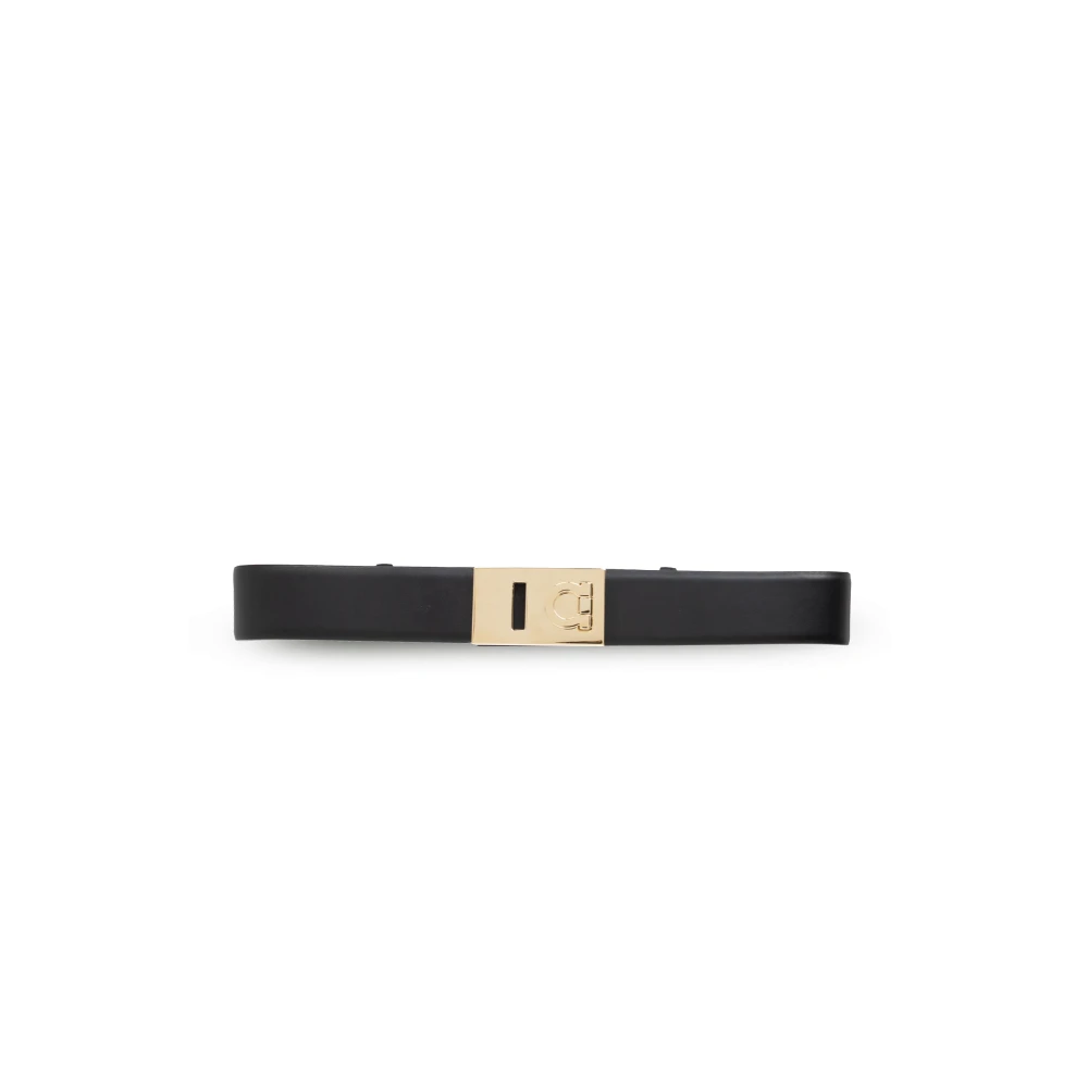 Salvatore Ferragamo Leren riem Black Dames