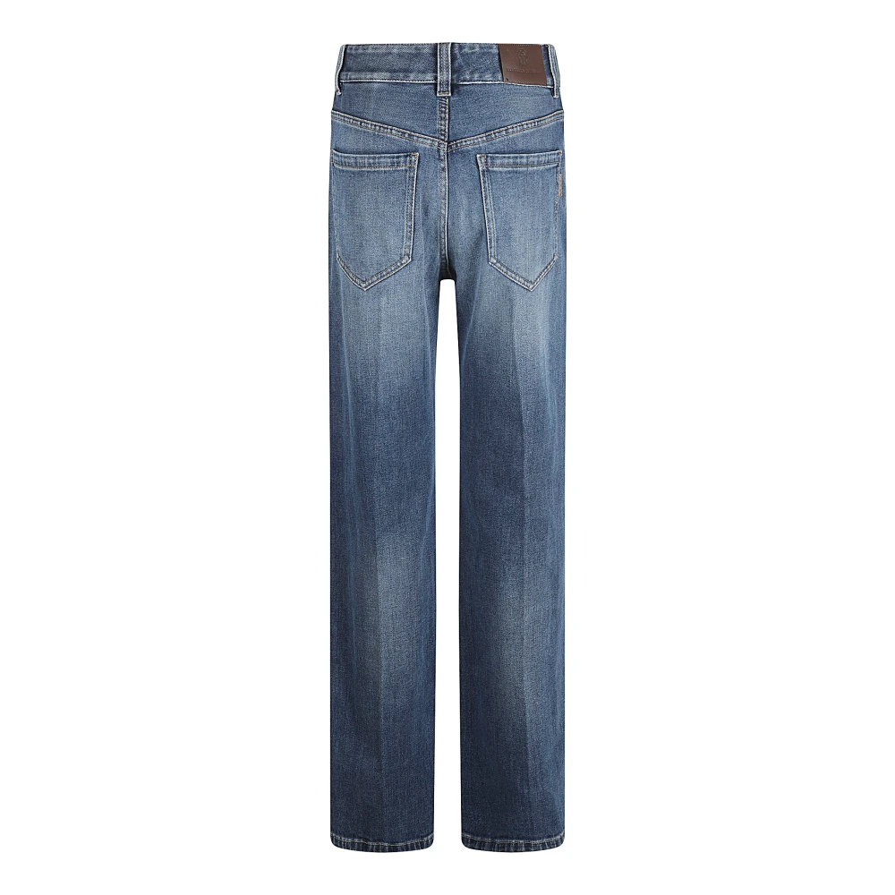BRUNELLO CUCINELLI Blauwe Denim Broek Blue Dames