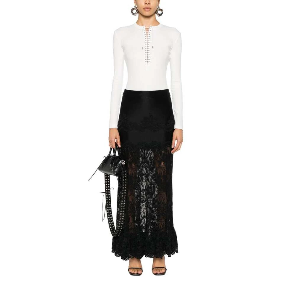 Paco Rabanne Off-White Geribbeld Katoenen T-shirt White Dames