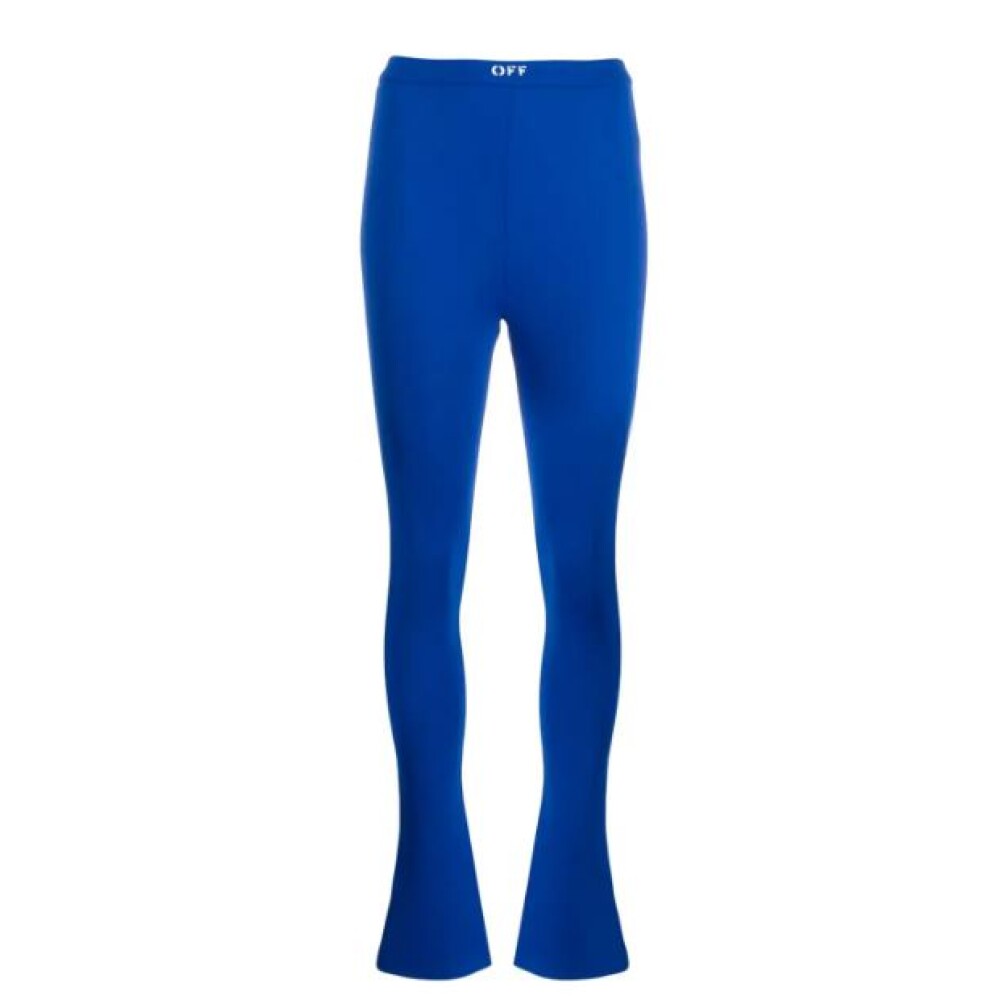 Leggings vita alta blu elettrico con logo frontale Off White Uomo Miinto