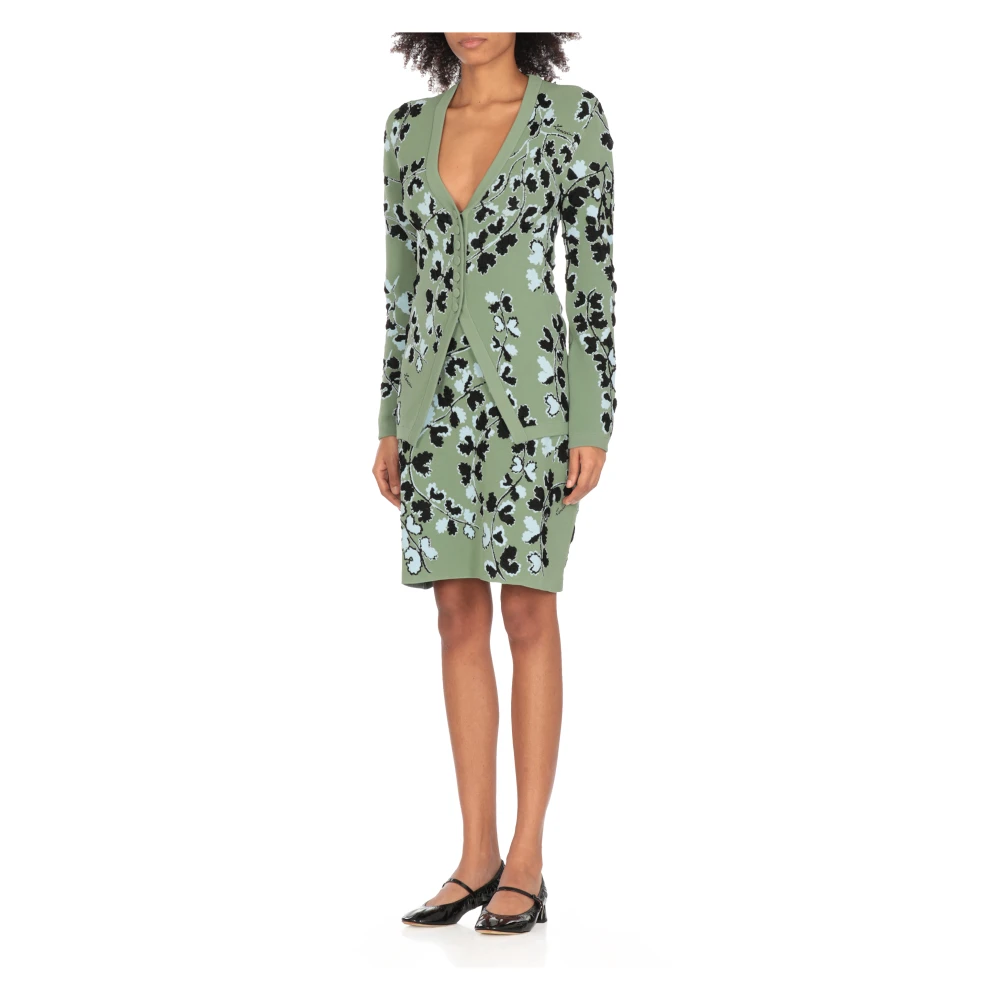 Lanvin Groene Bloemenpatroon V-hals Vest Green Dames