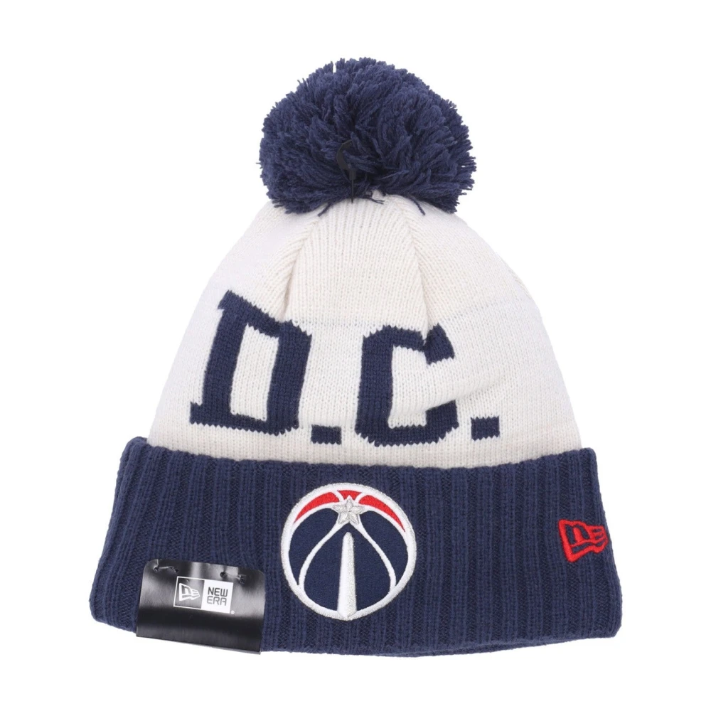 New Era Men's Black Nba Draft Pom Pom Beanie Hat