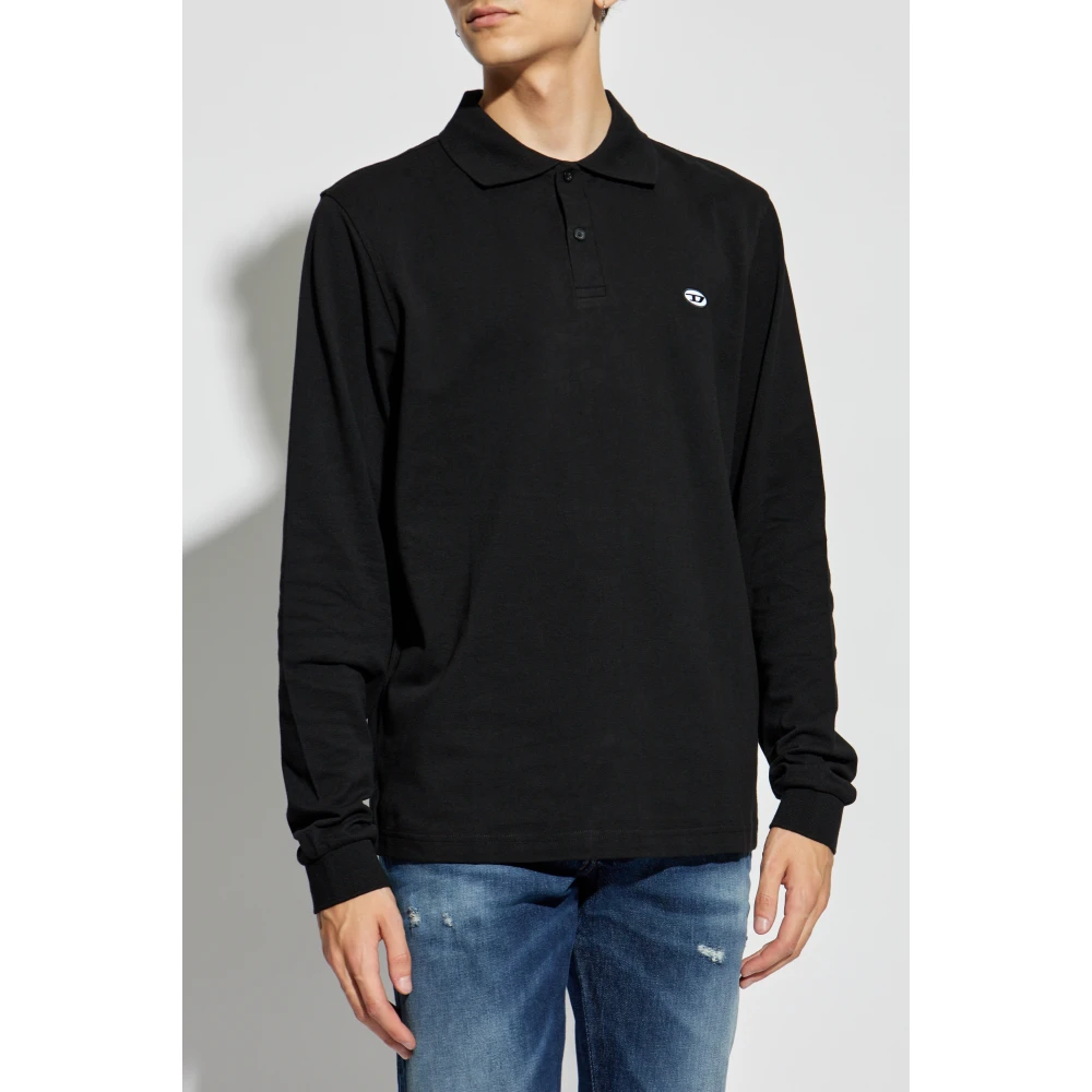 Diesel Polo T-Rejust-Ls-Doval-Pj Black Heren