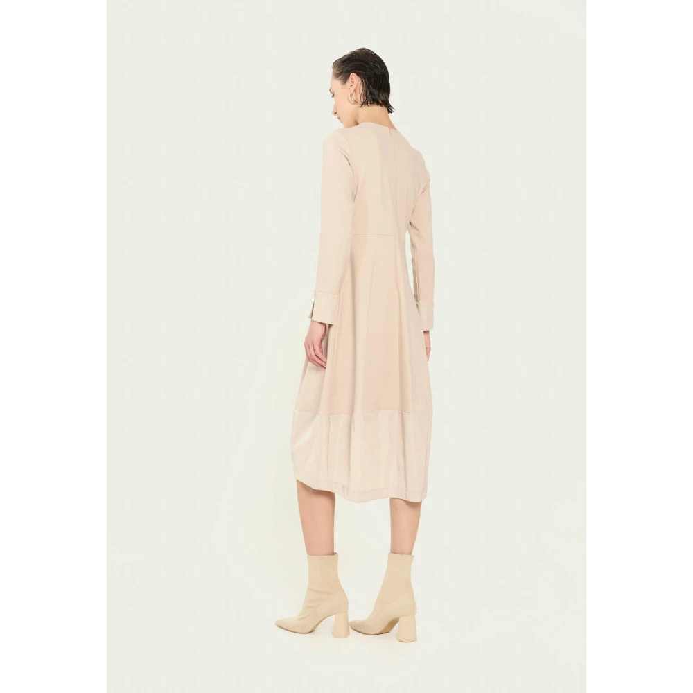 Vicario Cinque Ballon Rok Jurk met Zakken Beige Dames