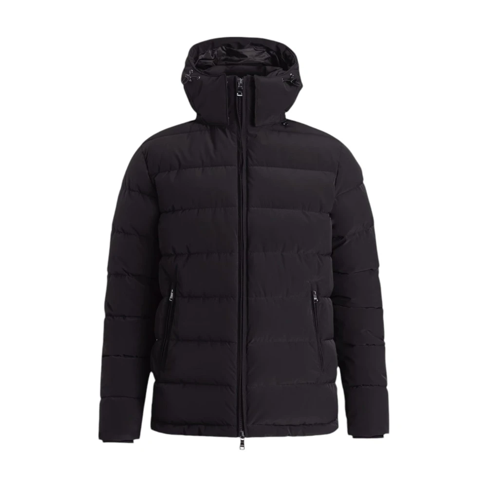 Oscar Jacobson Navy Hooded Puffer Jas Blue Heren