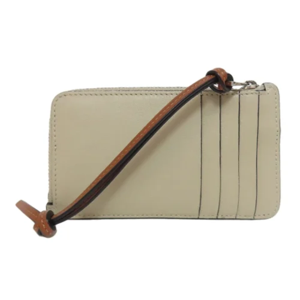 Loewe Pre-owned Leather wallets Beige Dames