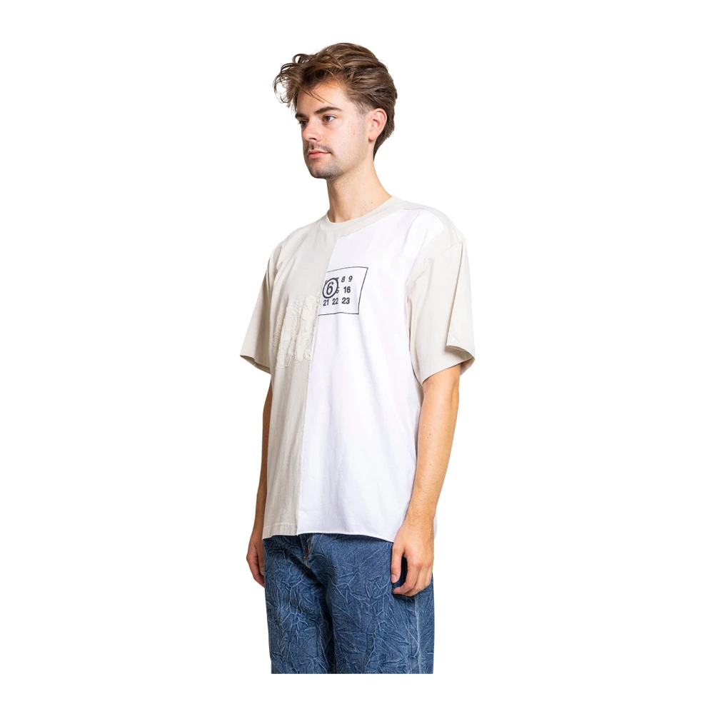 MM6 Maison Margiela Wit Logo T-Shirt Modern Ontwerp White Heren