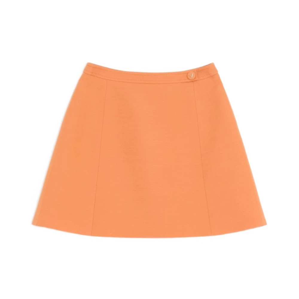 Valentino Garavani Orange Midi Skirt - Female - Short Skirts - 2XS - Skirts