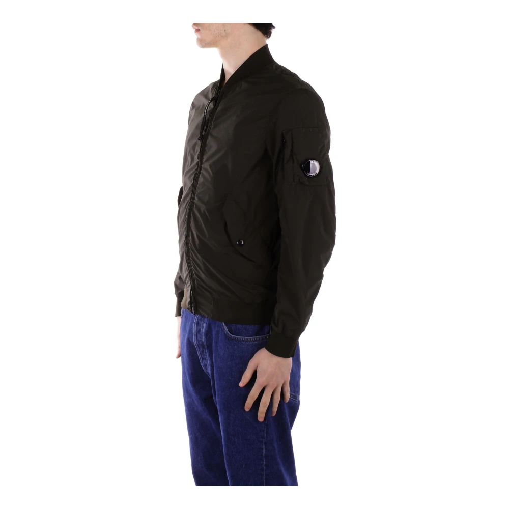 C.P. Company Slim Fit Logo Side Zip Coat Black Heren