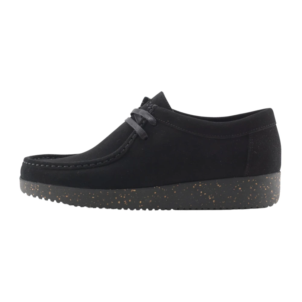 Nature Footwear Svarta Mocka Snörskor Black, Dam