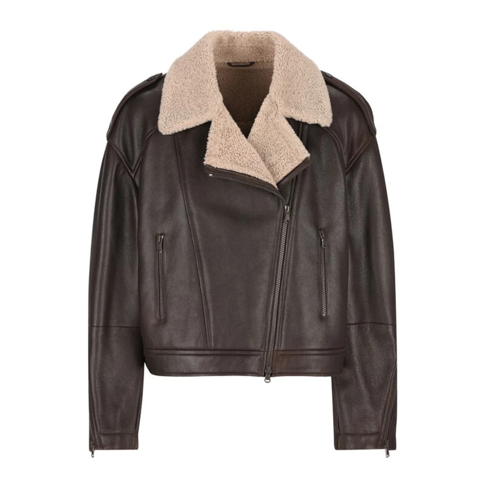Jackets > Leather Jackets - - Brunello Cucinelli - Modalova