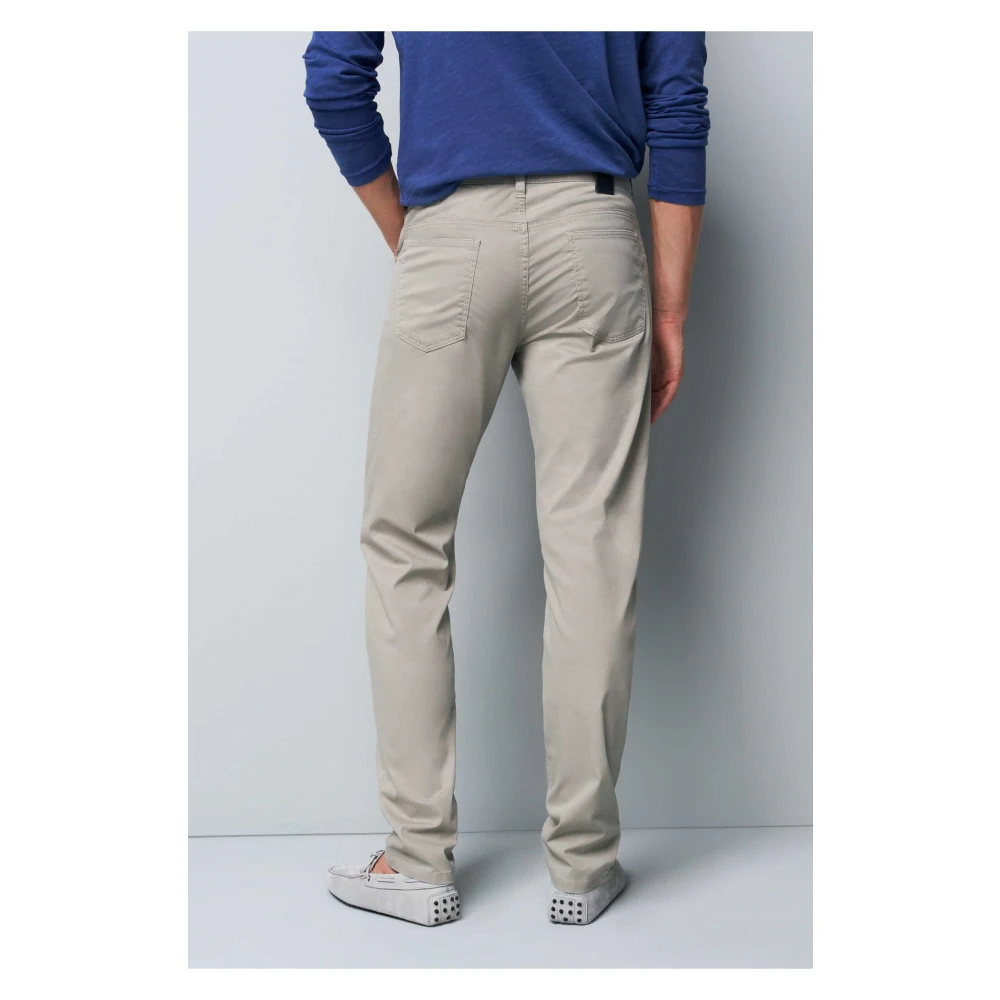 Meyer Slimme Chino Broek met Microstructuur Beige Heren