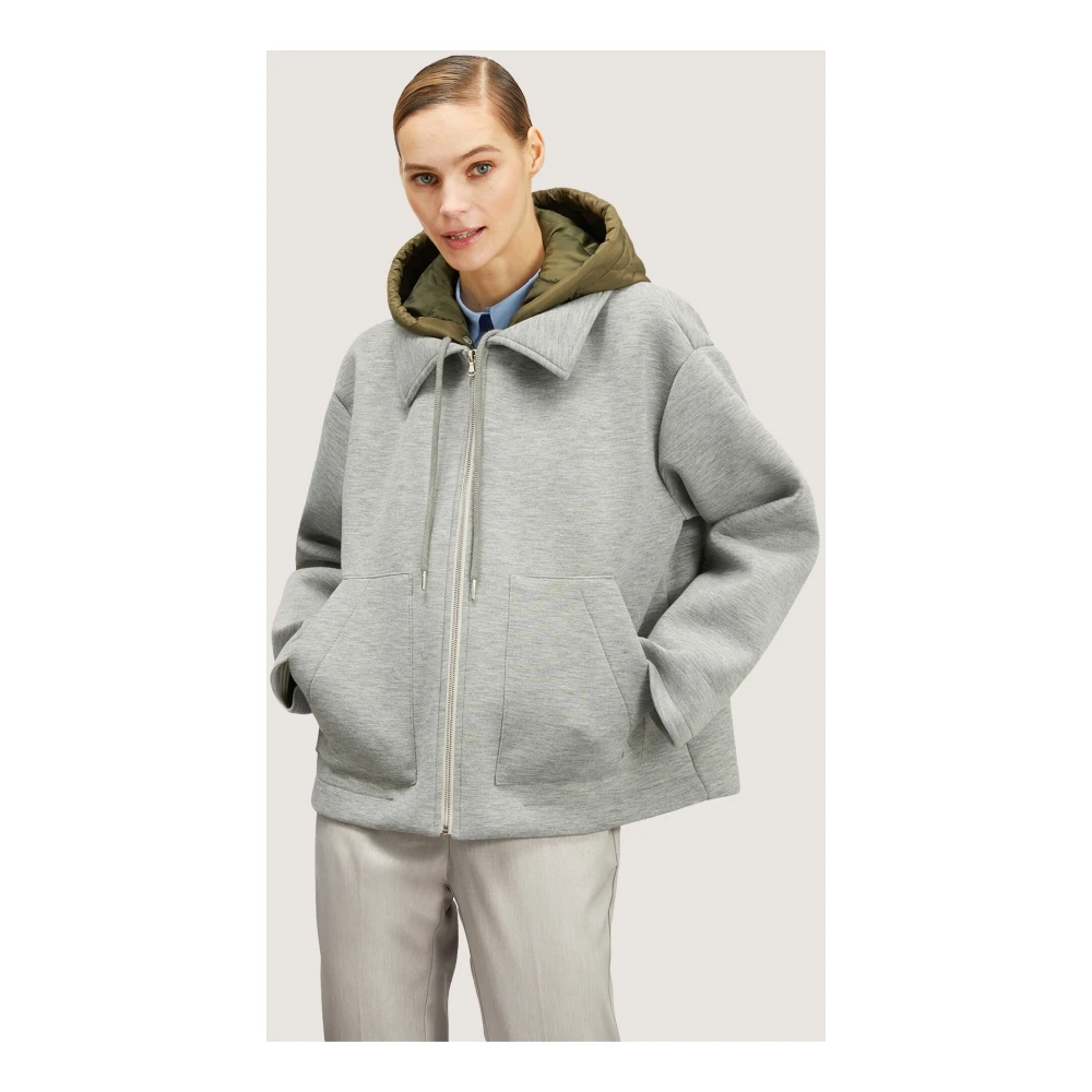 Motivi Scuba-jas met afneembare capuchon Gray Dames