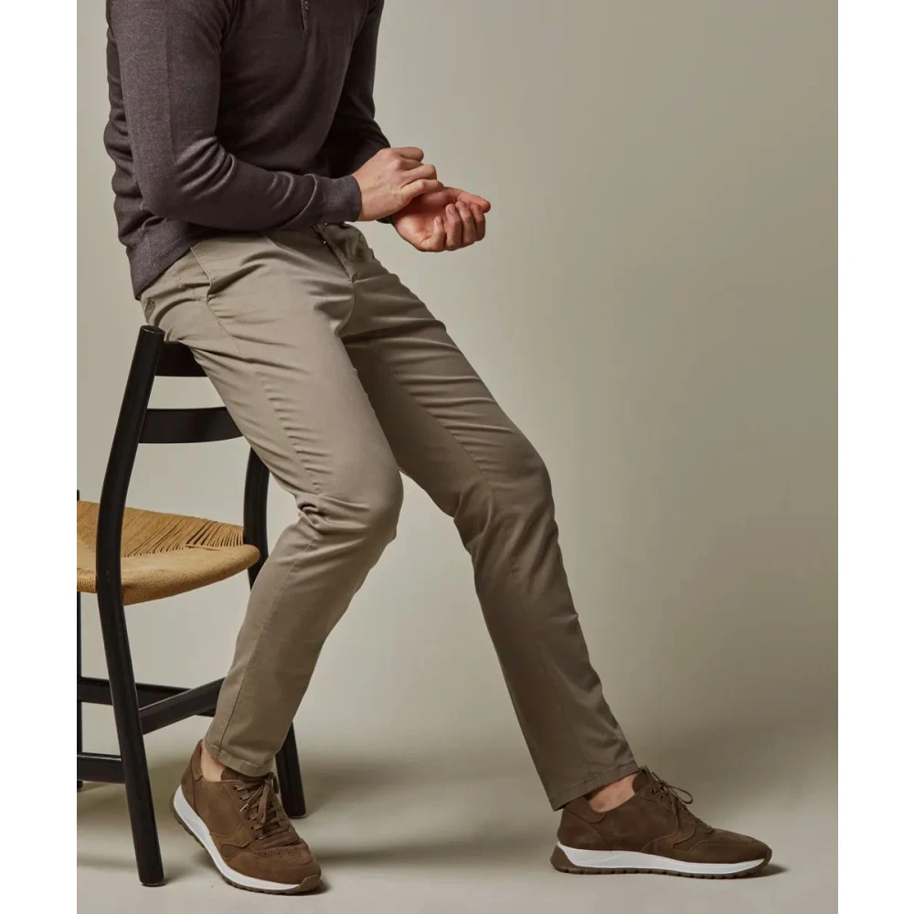 Profuomo taupe slim fit chino Brown Heren