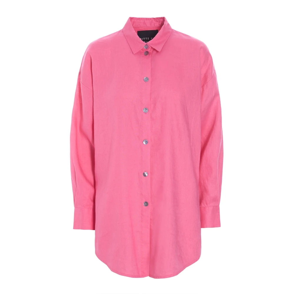 Bitte Kai Rand Luchtige Linnen Shirt Bubble Gum Pink Dames