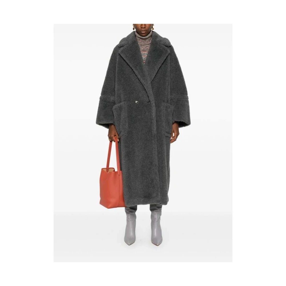 Max Mara Oversized wollen Teddy Kadiak jas Gray Dames