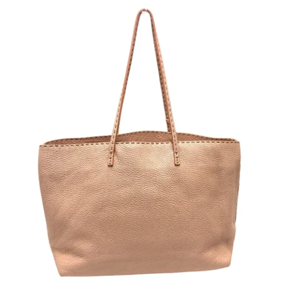 Fendi Vintage Pre-owned Leather totes Beige Dames