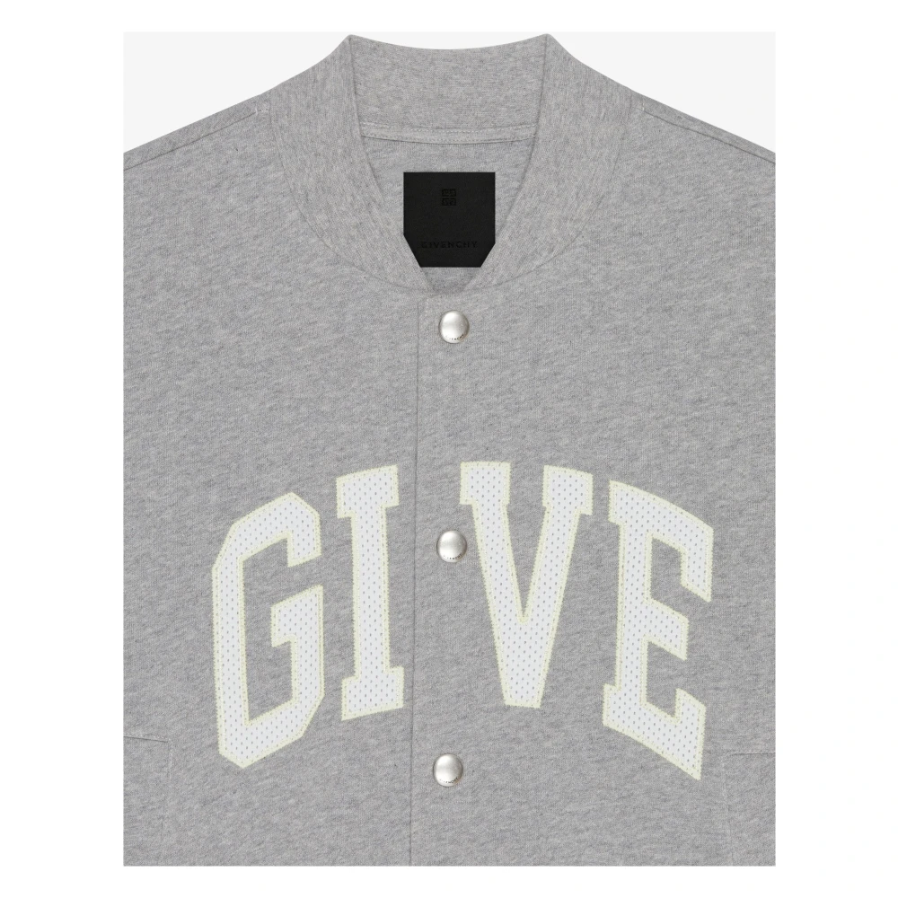 Givenchy Grijze Varsity Fleece Jas Gray Heren