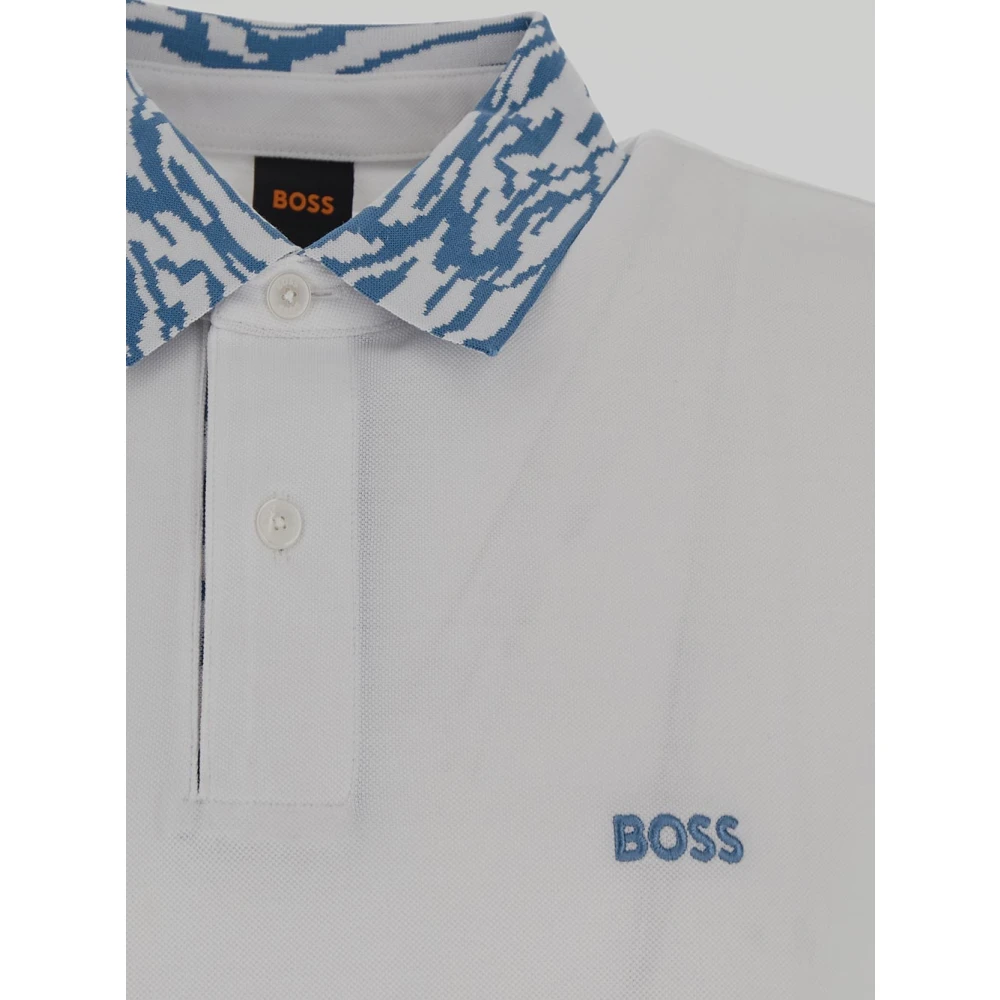 Hugo Boss Katoenen Polo met Logo White Heren