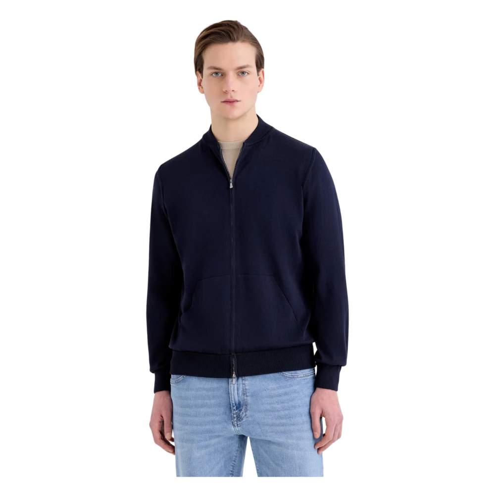 Filippo De Laurentiis Blue Zip-Throughs, Male, 2XL, Bomber Jacket