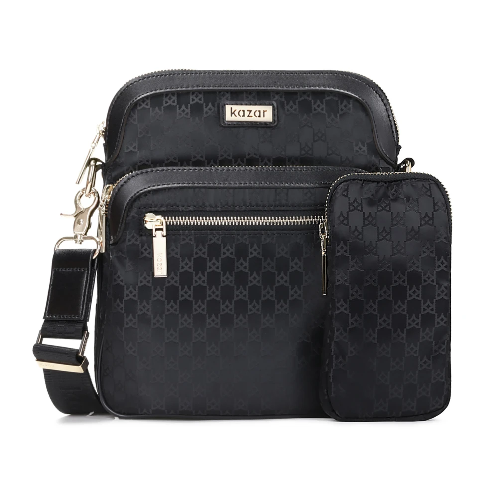 Kazar Dames zwarte messenger tas Black Dames