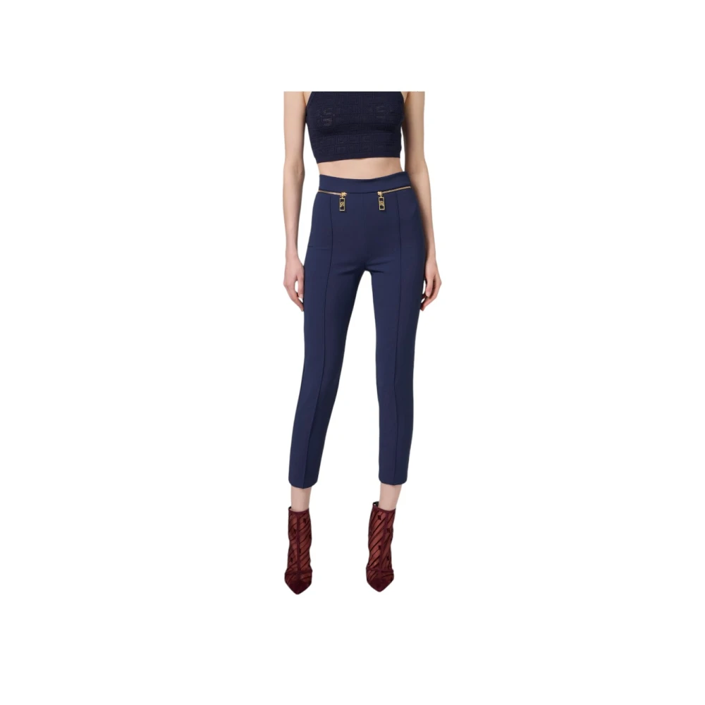 Elisabetta Franchi Stijlvolle Broek voor Vrouwen Blue Dames