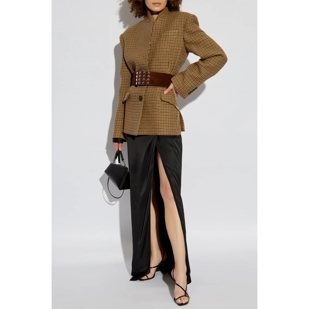 The Attico Blazer met ruitpatroon Brown Dames