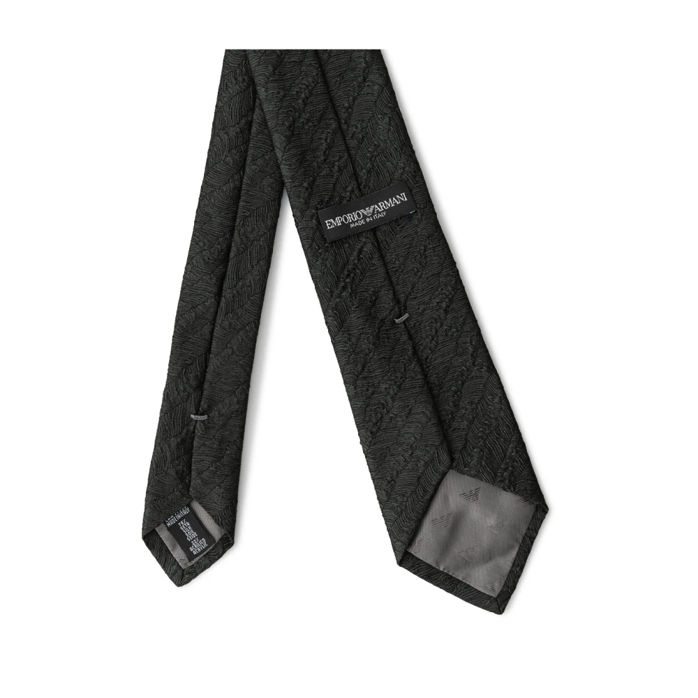 Emporio Armani Donkergroene Zijden Stropdas Green Heren