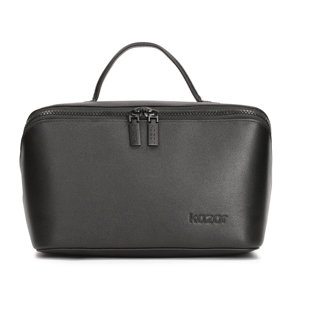 Kazar Elegante Leren Cosmetica Tas Black Heren