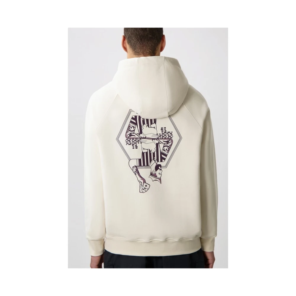 Balr. Geborduurd Logo Katoenen Hoodie met Grafische Print White Heren