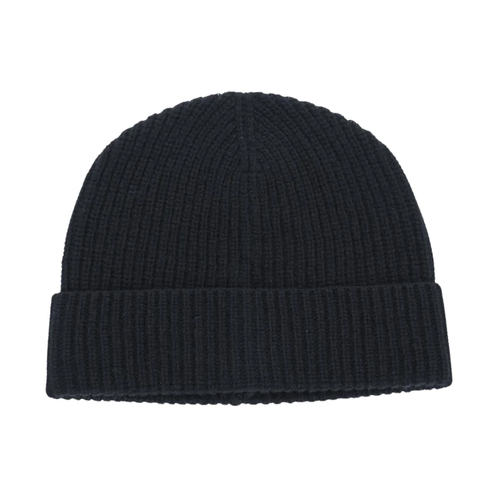 Seven Gauge Geribbelde Wollen Beanie Muts Black Heren