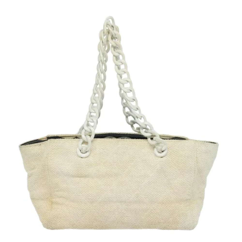 Chanel Vintage Pre-owned Fabric totes White Dames