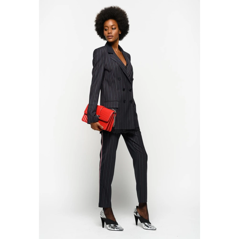 pinko Gestreepte Broek Blue Dames