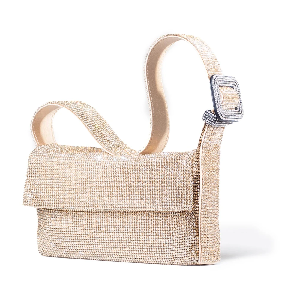 Benedetta Bruzziches Kristalversierde Mesh Tas in Zand Beige Dames