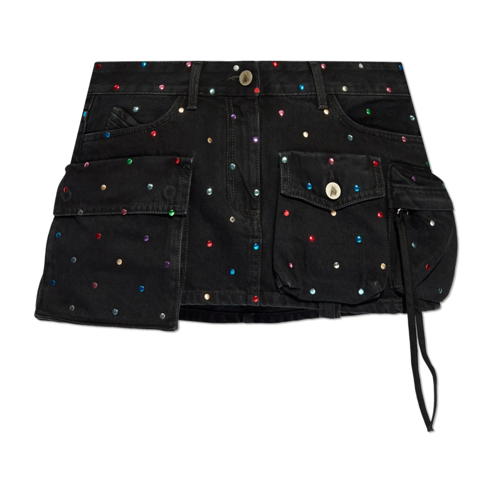 The Attico Women's Black Denim Skirts, W26, Fay Mini Skirt