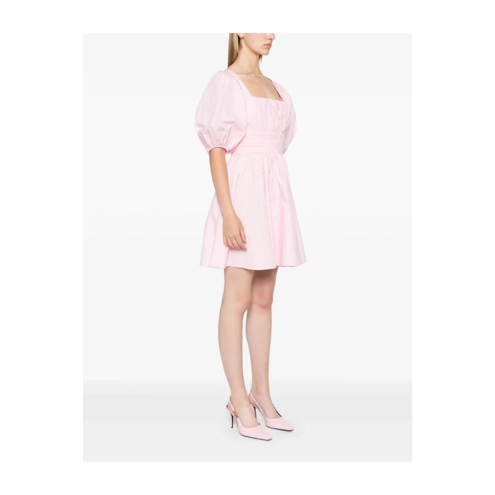Rotate Birger Christensen Roze Mini Jurk met Pofmouwen Pink Dames