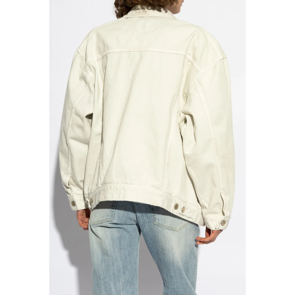Balenciaga Denim Jack met Logo White Dames