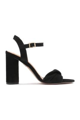 Svart Mocka Bred Rem Sandaler