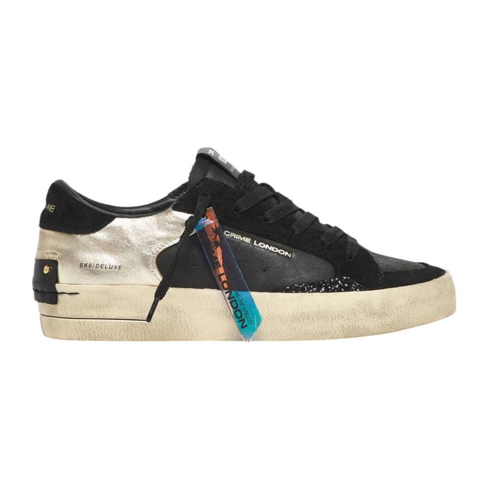 Crime London Women's Black Sk8 Deluxe Trainers Lightweight Comfort