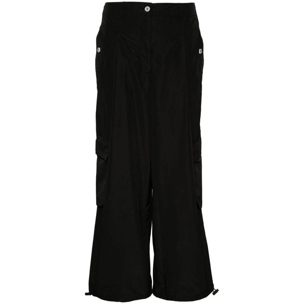 Stine Goya Zwarte Cargo Broek met Trekkoordzoom Black Dames