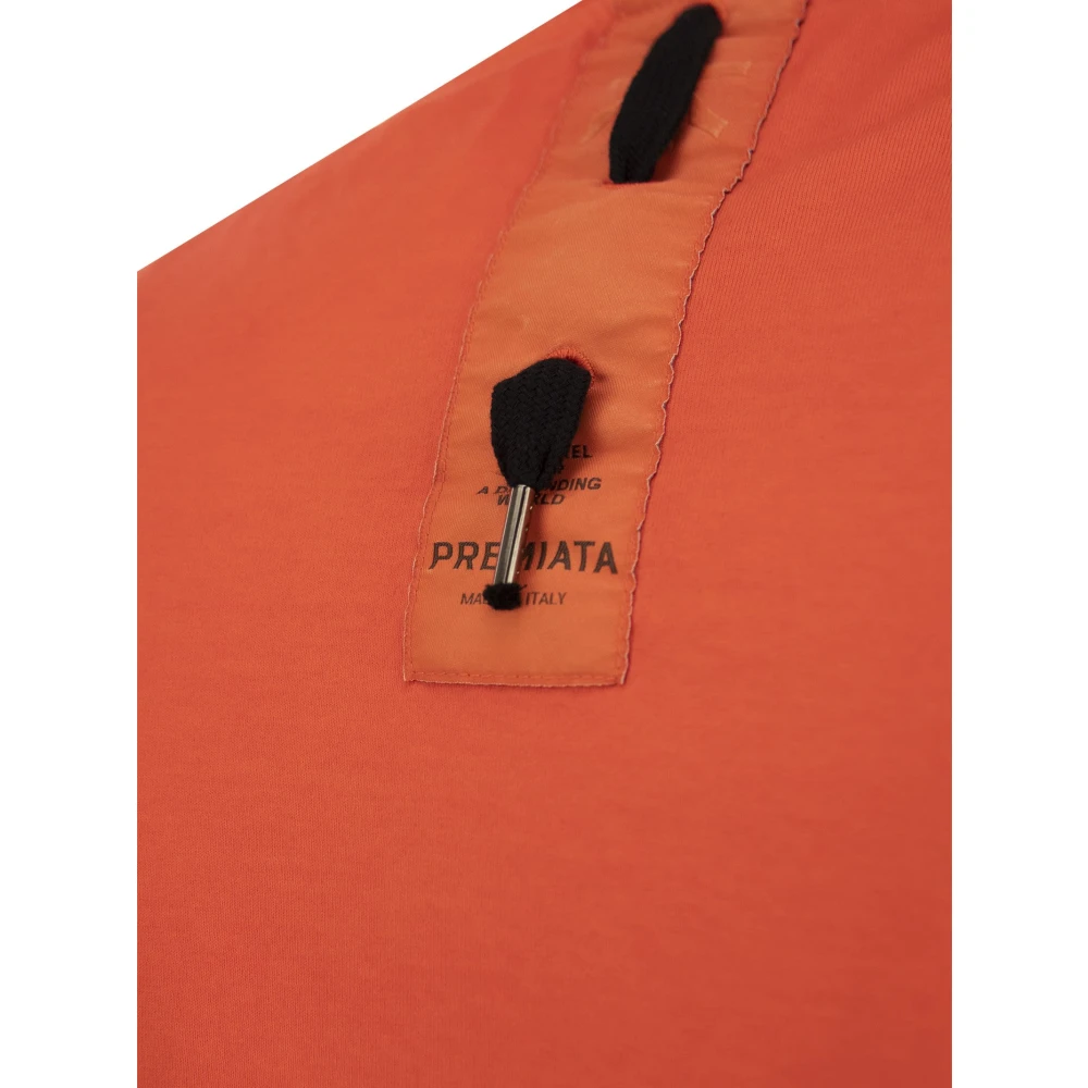 Premiata Minimalistisch Logo Katoenen T-Shirt Orange Heren