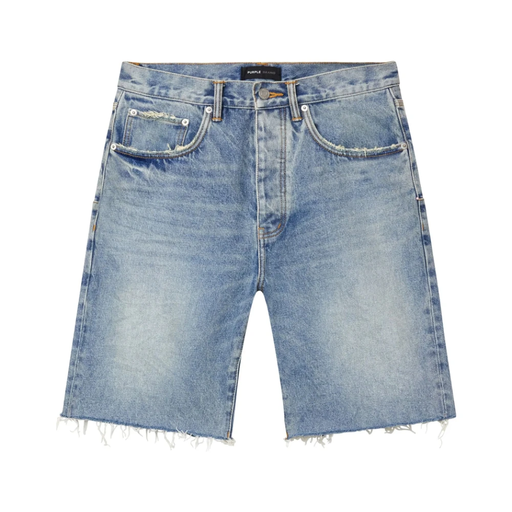 Purple Brand Indigo Blauwe Klassieke Frayed Edge Jeans Blue Heren