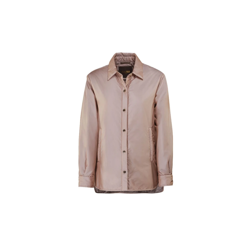 Moorer Women's Beige Light Jackets, L, Kinsale Shirt Jacket