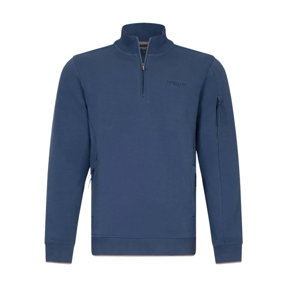 Cavallaro Half Zip Sweatshirt Blue Heren