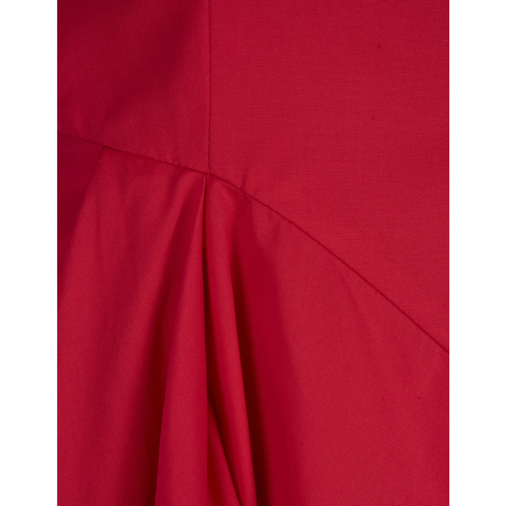 alexander mcqueen Rode Midi Jurk met Sweetheart Halslijn Red Dames