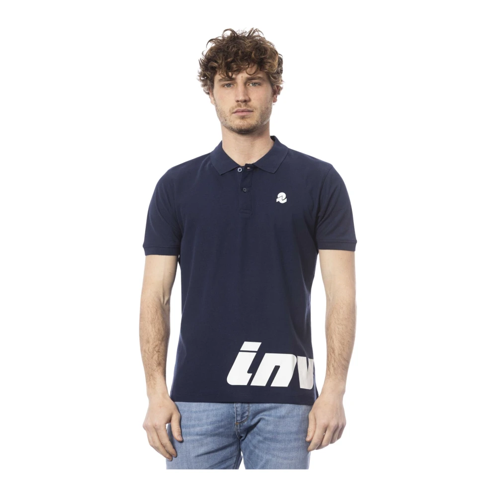 Invicta Herren Blau Polo-Shirt Mit Kurzen Ärmeln Und Logo