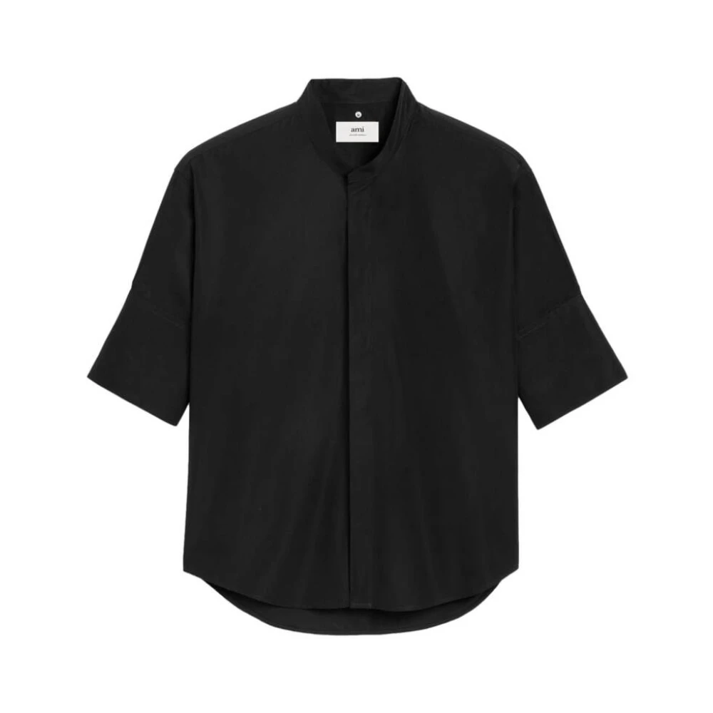 Ami Paris Short Sleeve Shirts Black Heren