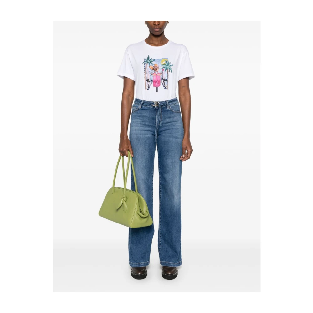 Liu Jo Grafische Print T-shirts met Crew Neck White Dames