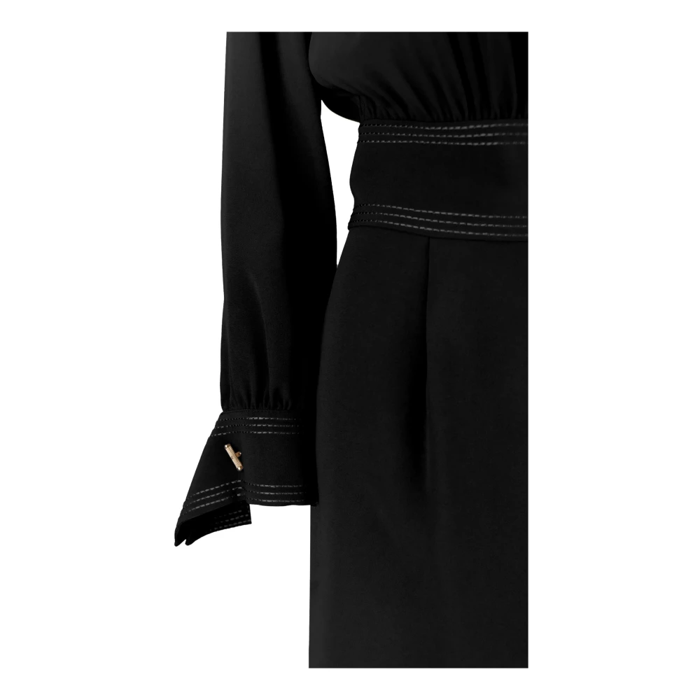 Elisabetta Franchi Korte jurk met rits en knoop Black Dames