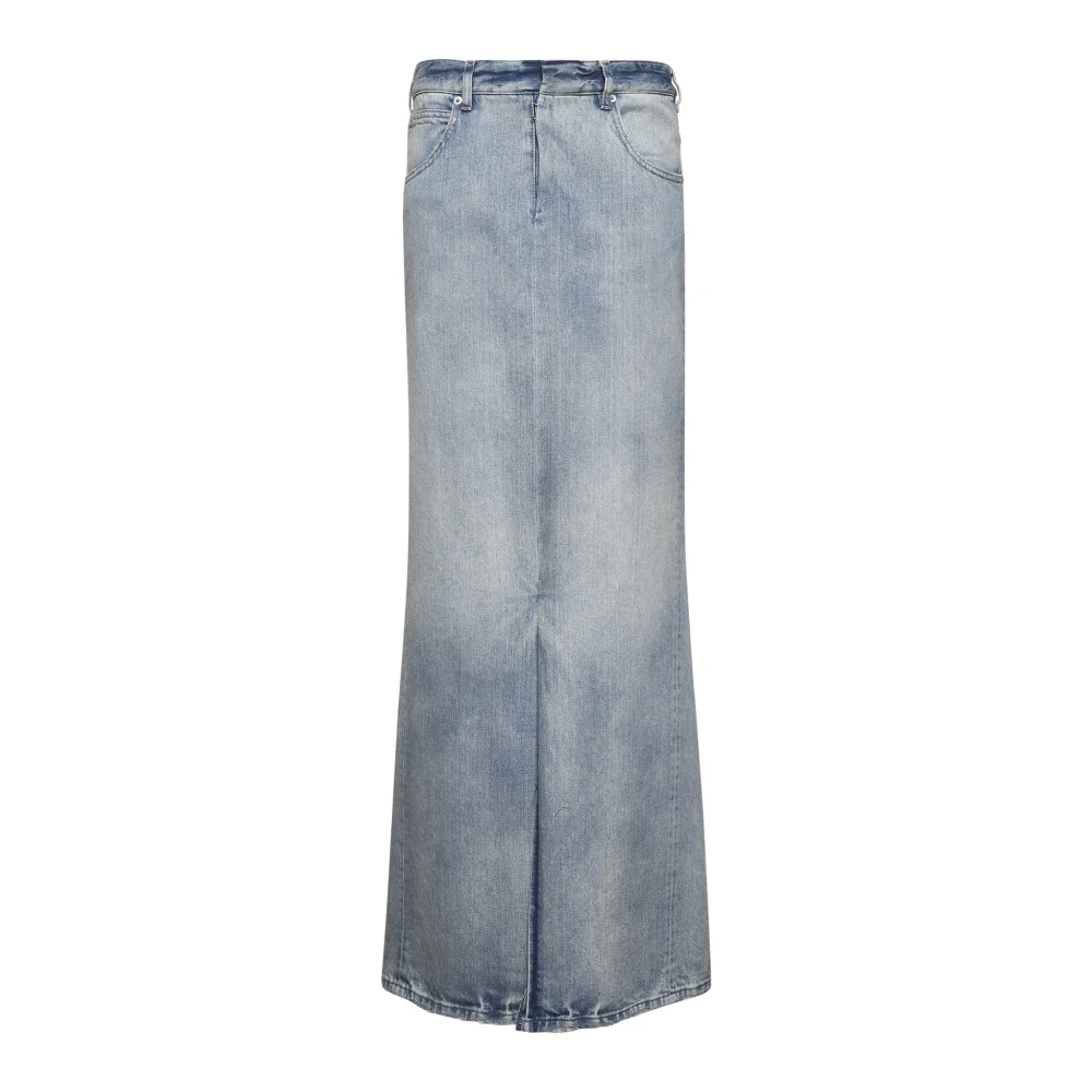 Maison Margiela Blauwe Flared Rok met Contrasterende Inzet Blue Dames